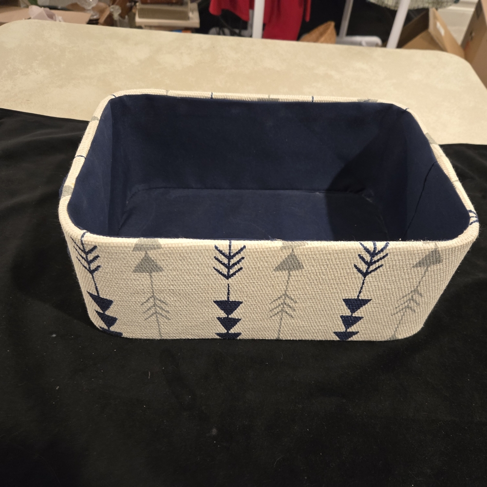 Navy and Cream Geometric Storage Basket